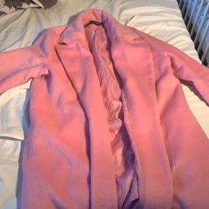 Pink trench coat